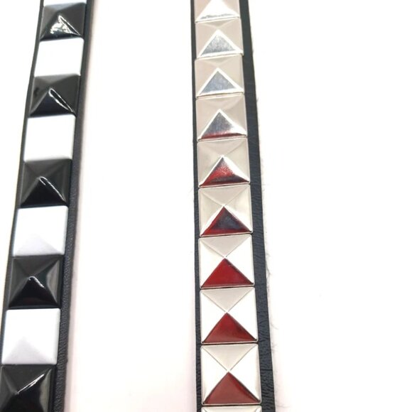 Skater Black + White and Silver Single Row Studded Bracelet Lot Of 2 New - Picture 6 of 9